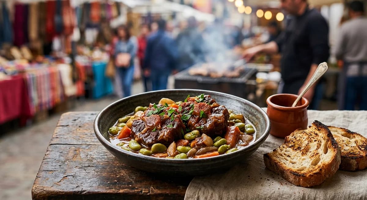 Slow-Cooked Spanish Oxtail with Broad Beans Recipe