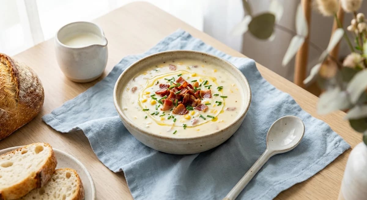 Smoked Bacon and Sweet Corn Clam Chowder