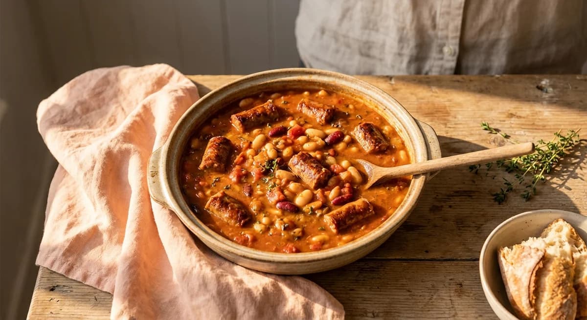 Smoky Bean and Sausage Hotpot Recipe