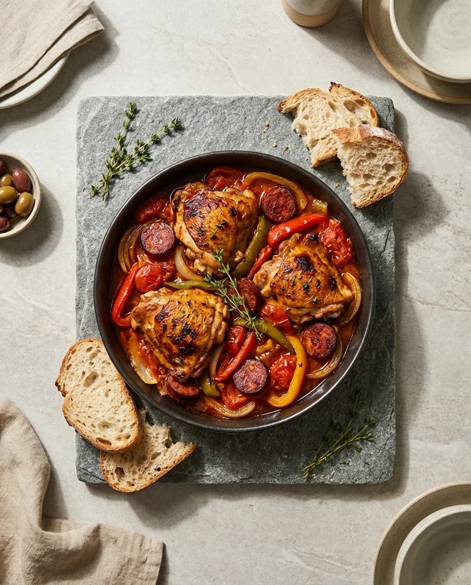 Smoky Chorizo Chicken Basquaise