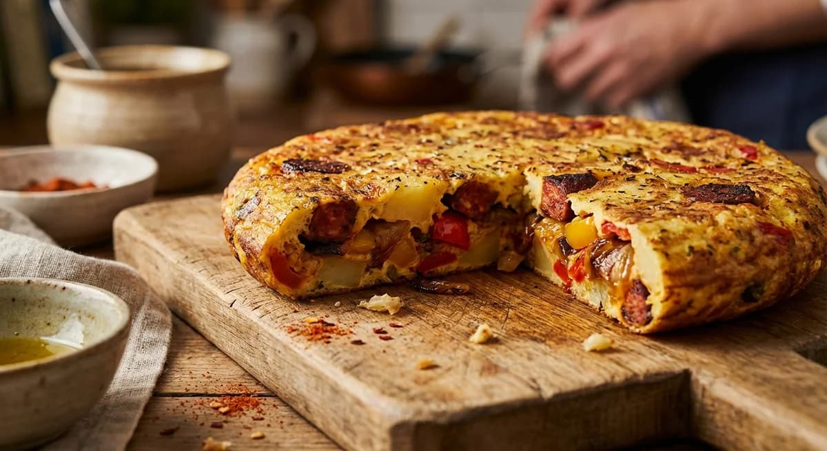 Smoky Chorizo and Roasted Pepper Tortilla