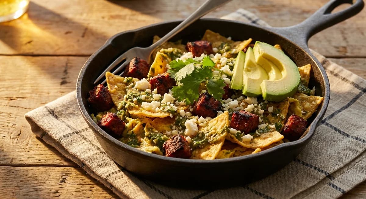 Smoky Chorizo and Salsa Verde Migas