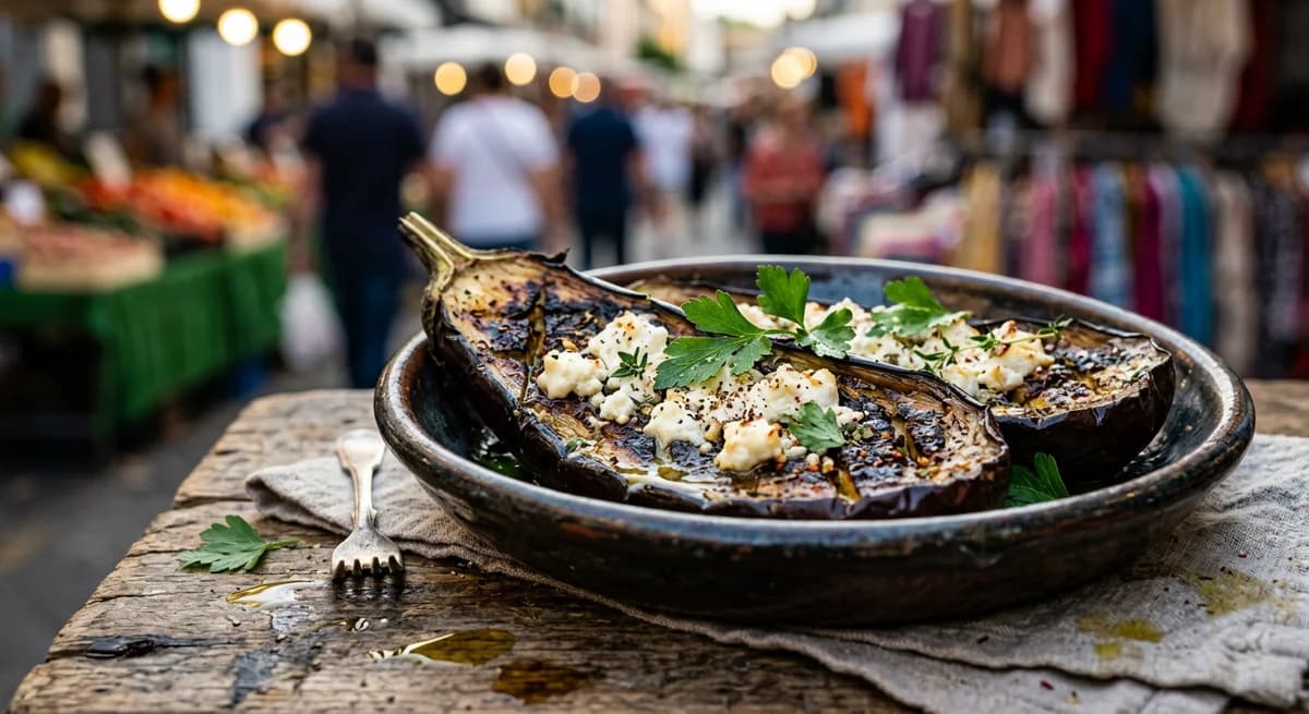 Smoky Mediterranean Roast Aubergine with Goat Cheese