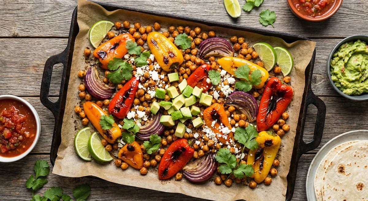 Smoky Sheet Pan Chickpea Fajitas