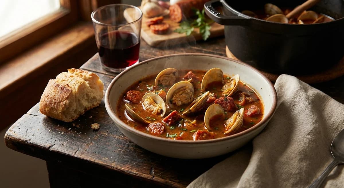Smoky Spanish Clam & Chorizo Stew