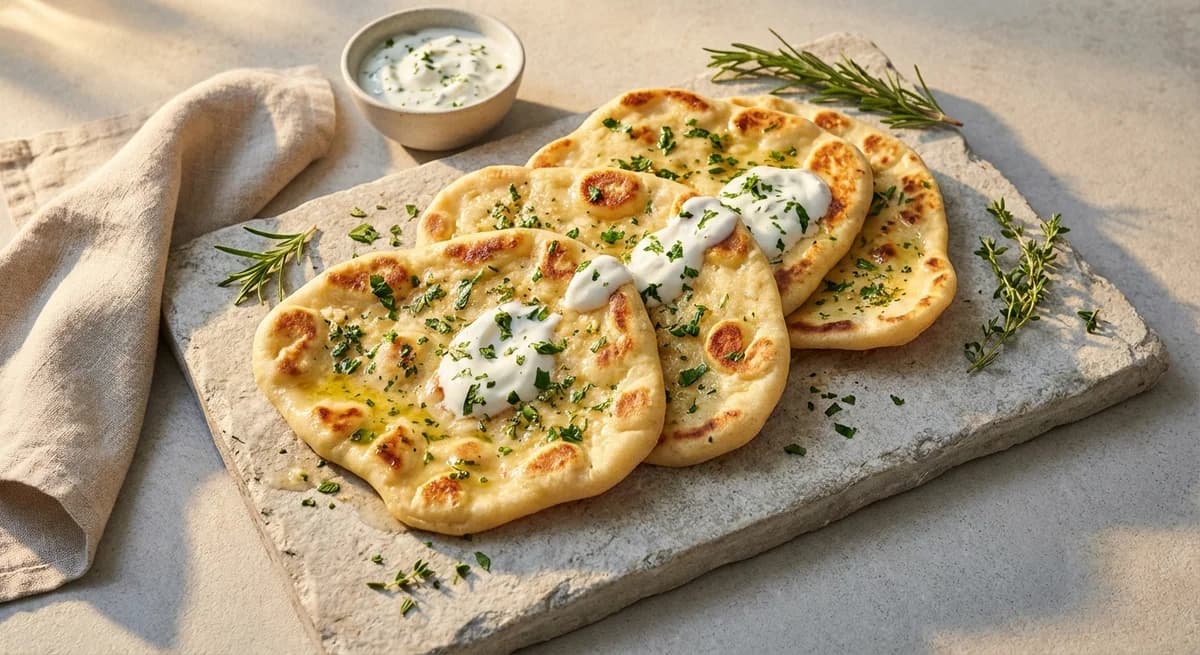 Soft Garlic and Herb Yogurt Flatbreads