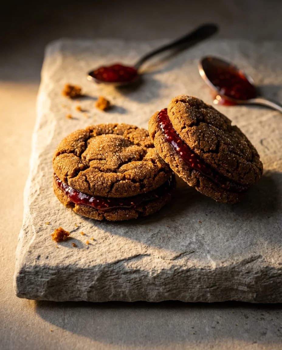 Soft Molasses and Strawberry Jam Jams