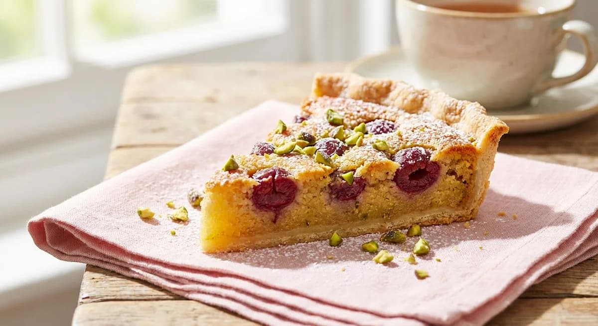 Sour Cherry and Pistachio Bakewell Tart