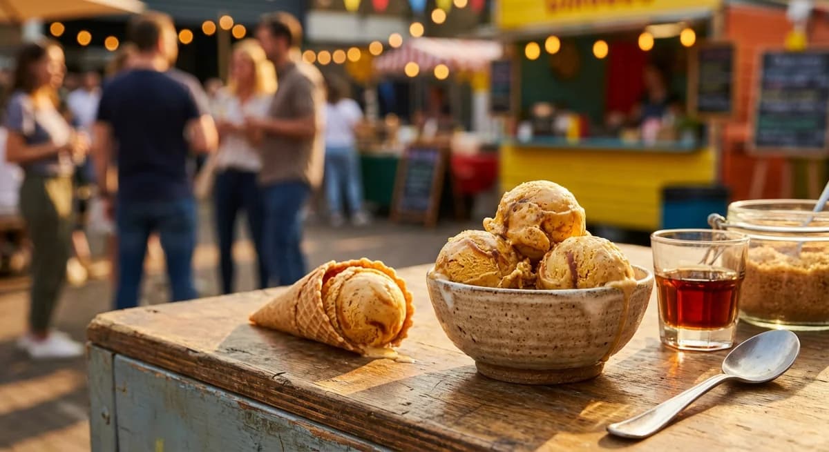 Spiced Dark Rum and Brown Sugar No-Churn Ice Cream