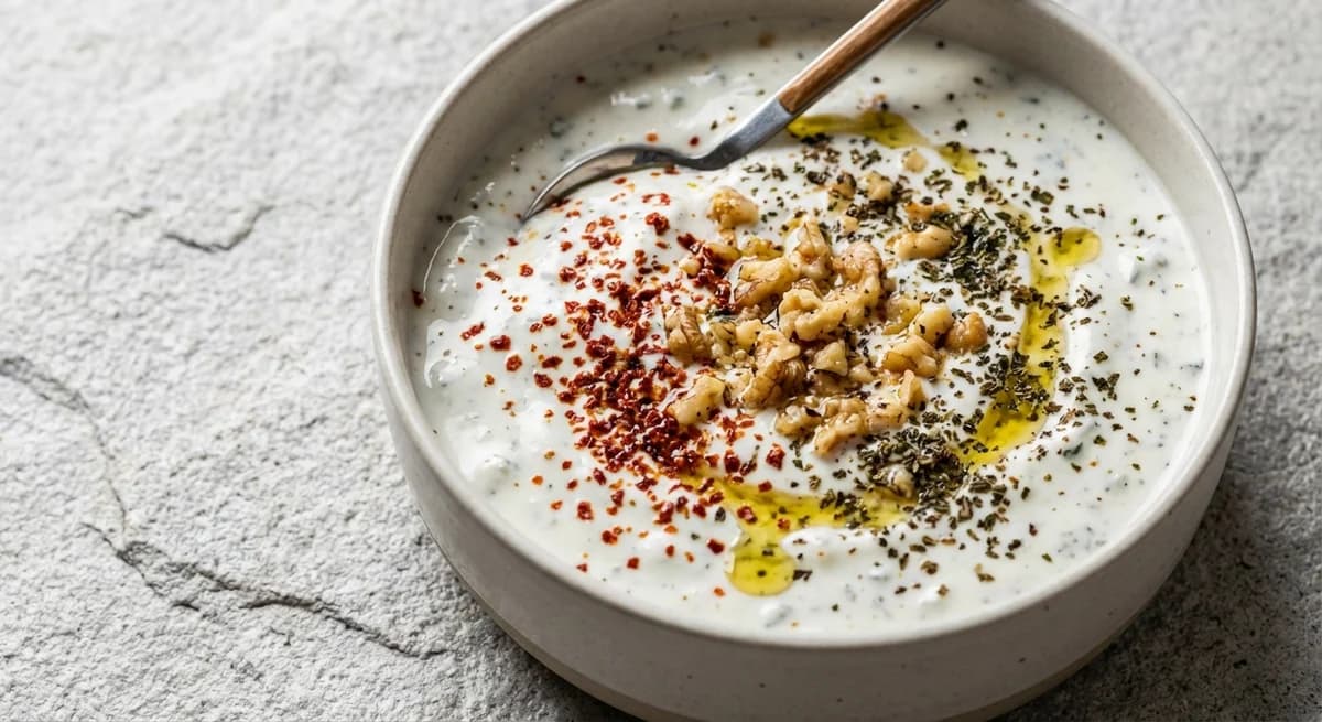 Spicy Aleppo Pepper and Walnut Cacik