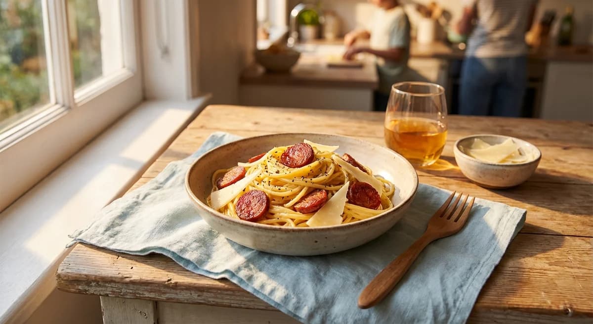 Smoky Chorizo and Manchego Carbonara