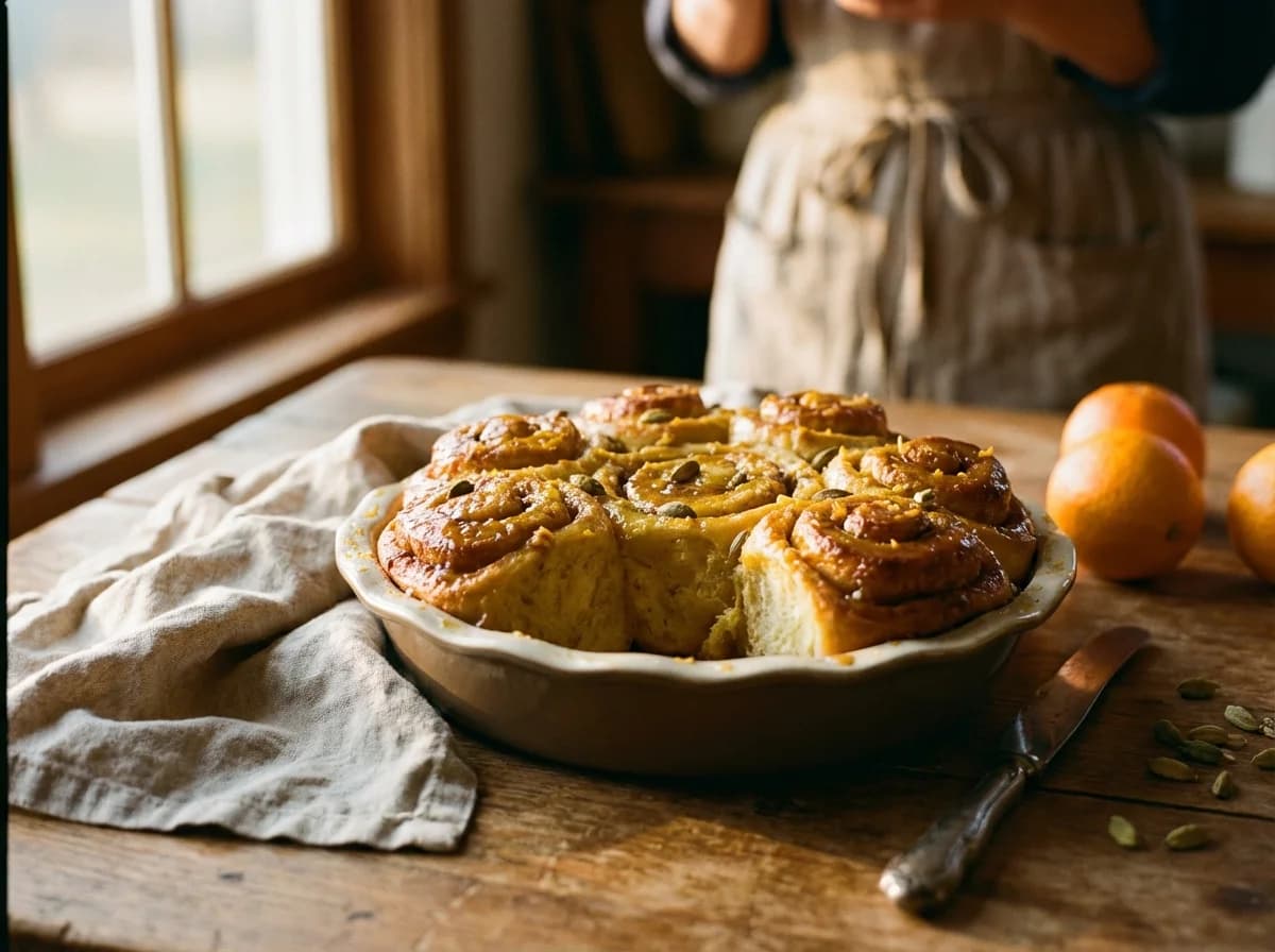 Sticky Orange and Cardamom Chelsea Buns