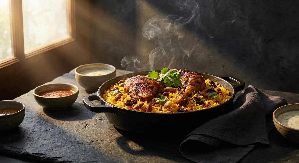 Stovetop Smoked Chicken Mandi