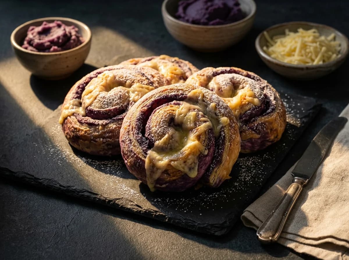 Sweet Ube and Cheese Ensaimada