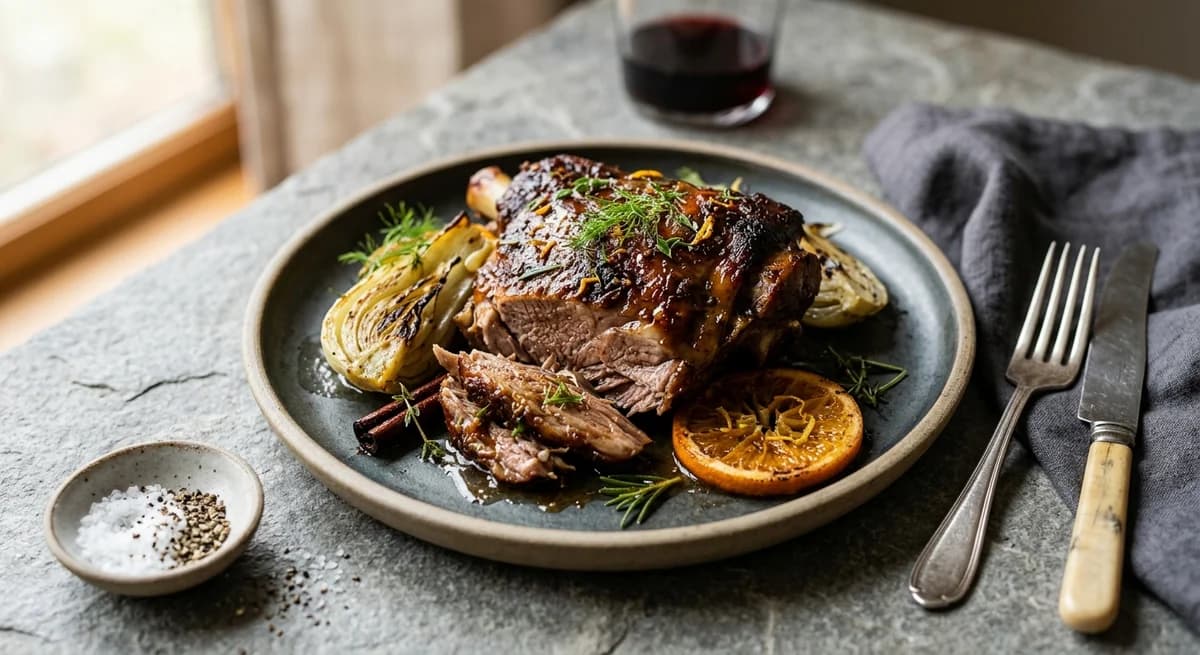Tender Slow-Roast Lamb with Cinnamon, Fennel and Citrus Recipe