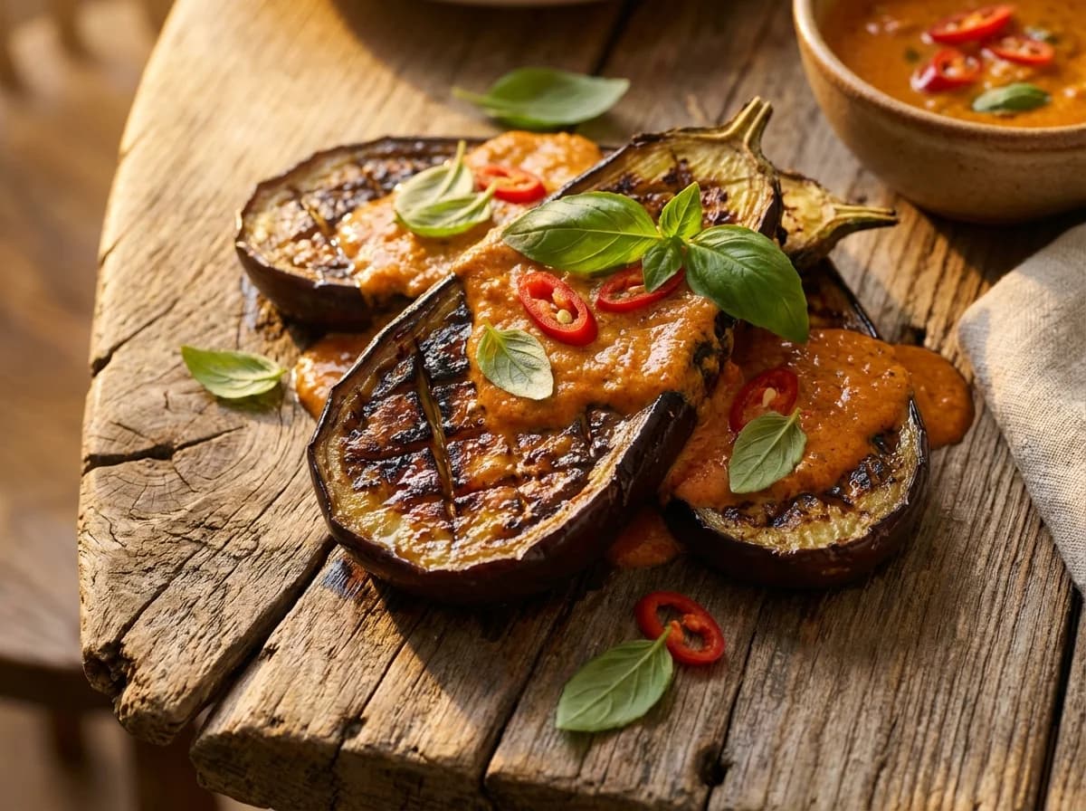 Thai Red Curry Grilled Eggplant