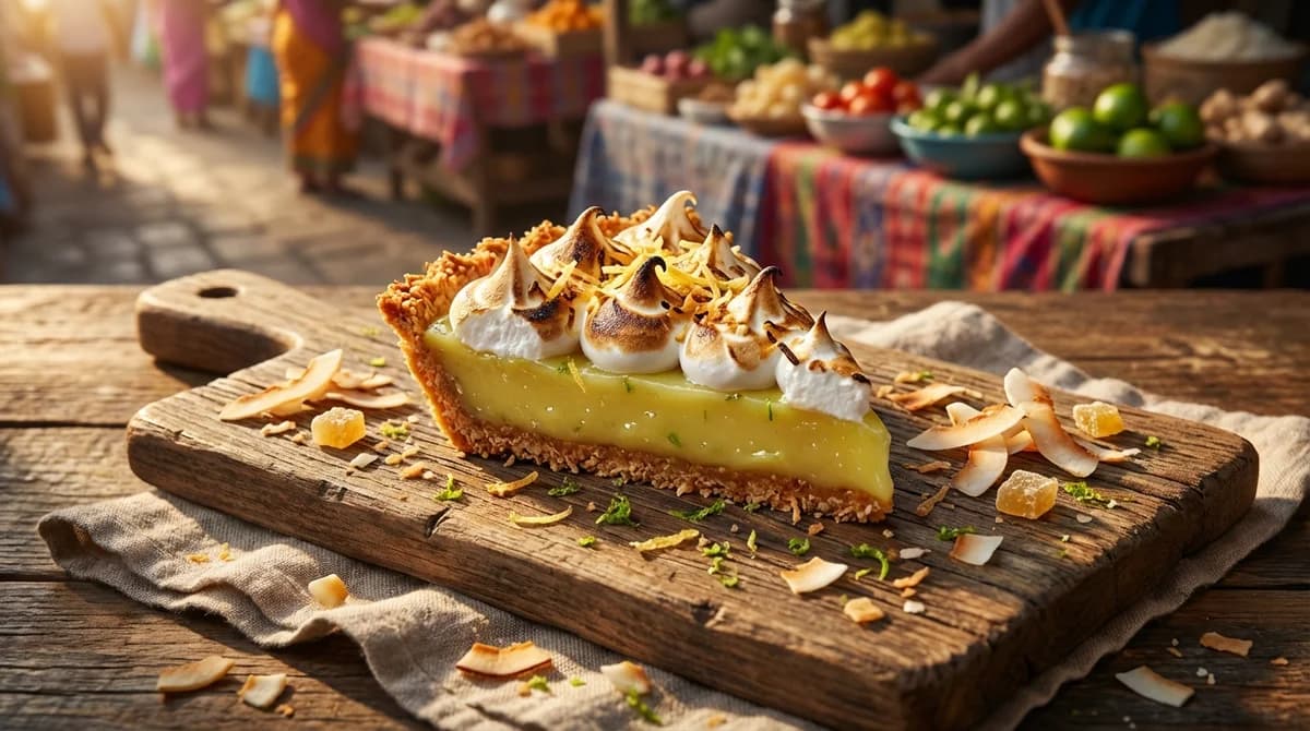 Toasted Coconut and Ginger Key Lime Pie