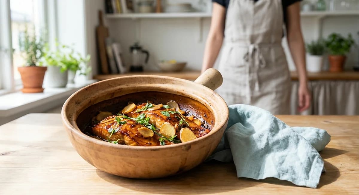 Traditional Clay Pot Caramel Trout with Ginger