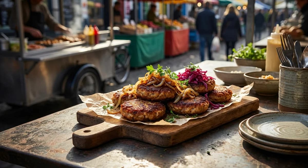 Traditional Danish Karbonader with Soft Onions