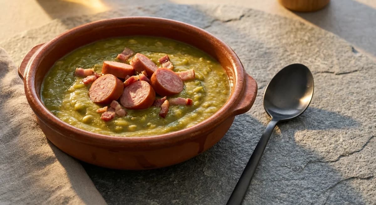 Traditional Hearty Dutch Snert with Smoked Sausage