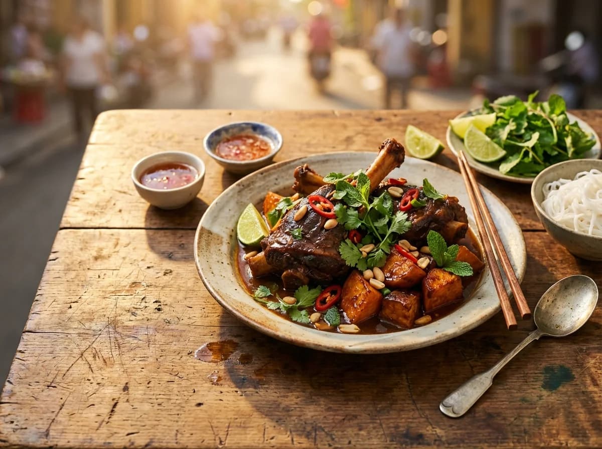 Vietnamese-Style Braised Lamb Shanks with Sweet Potato