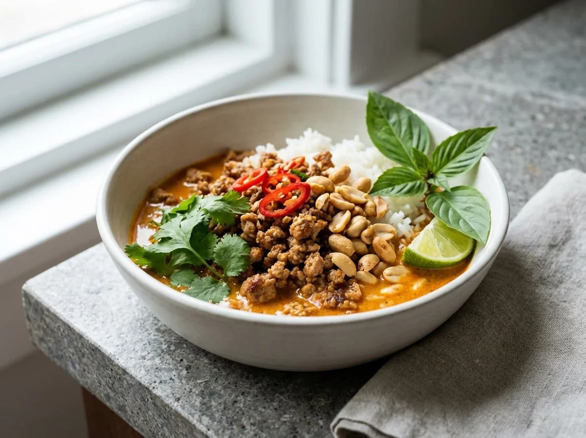 Weeknight 30-Minute Thai Ground Pork & Peanut Curry