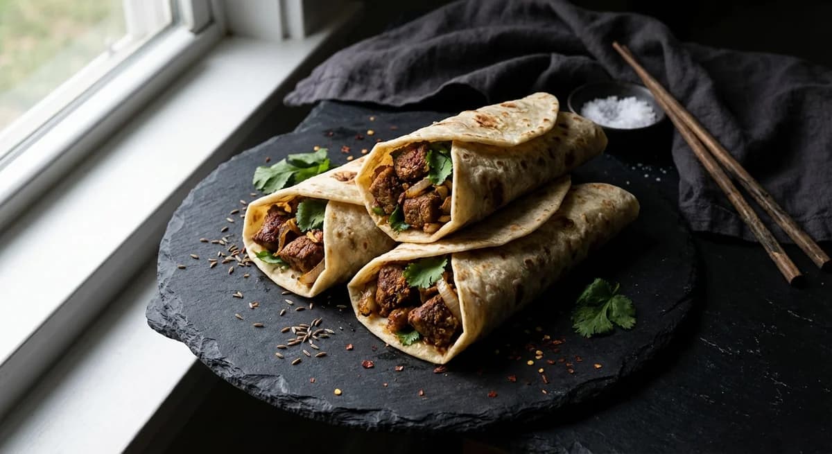 Xinjiang-Style Cumin Lamb Roti Rolls