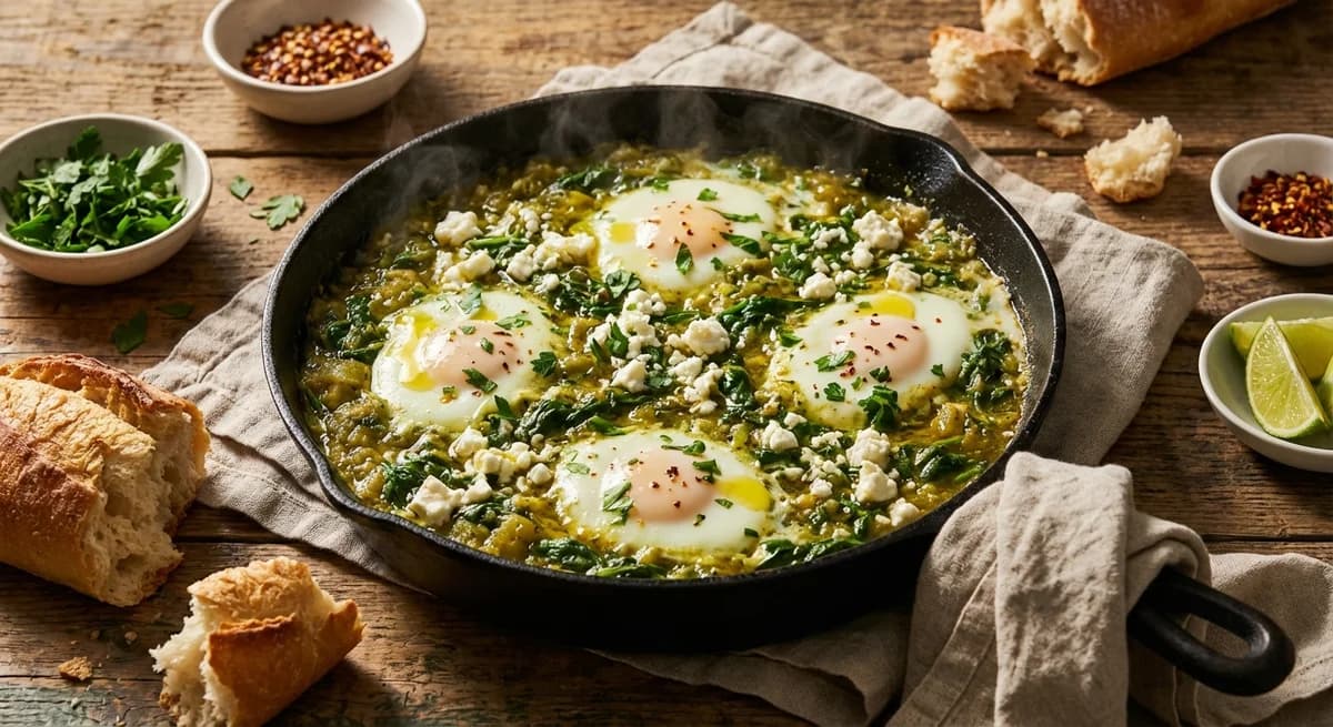 Zesty Green Shakshuka with Spinach and Feta