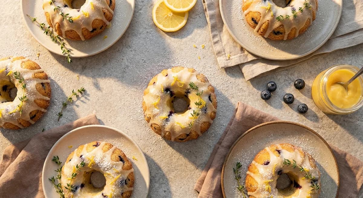 Zesty Lemon Blueberry Mini Bundt Cakes