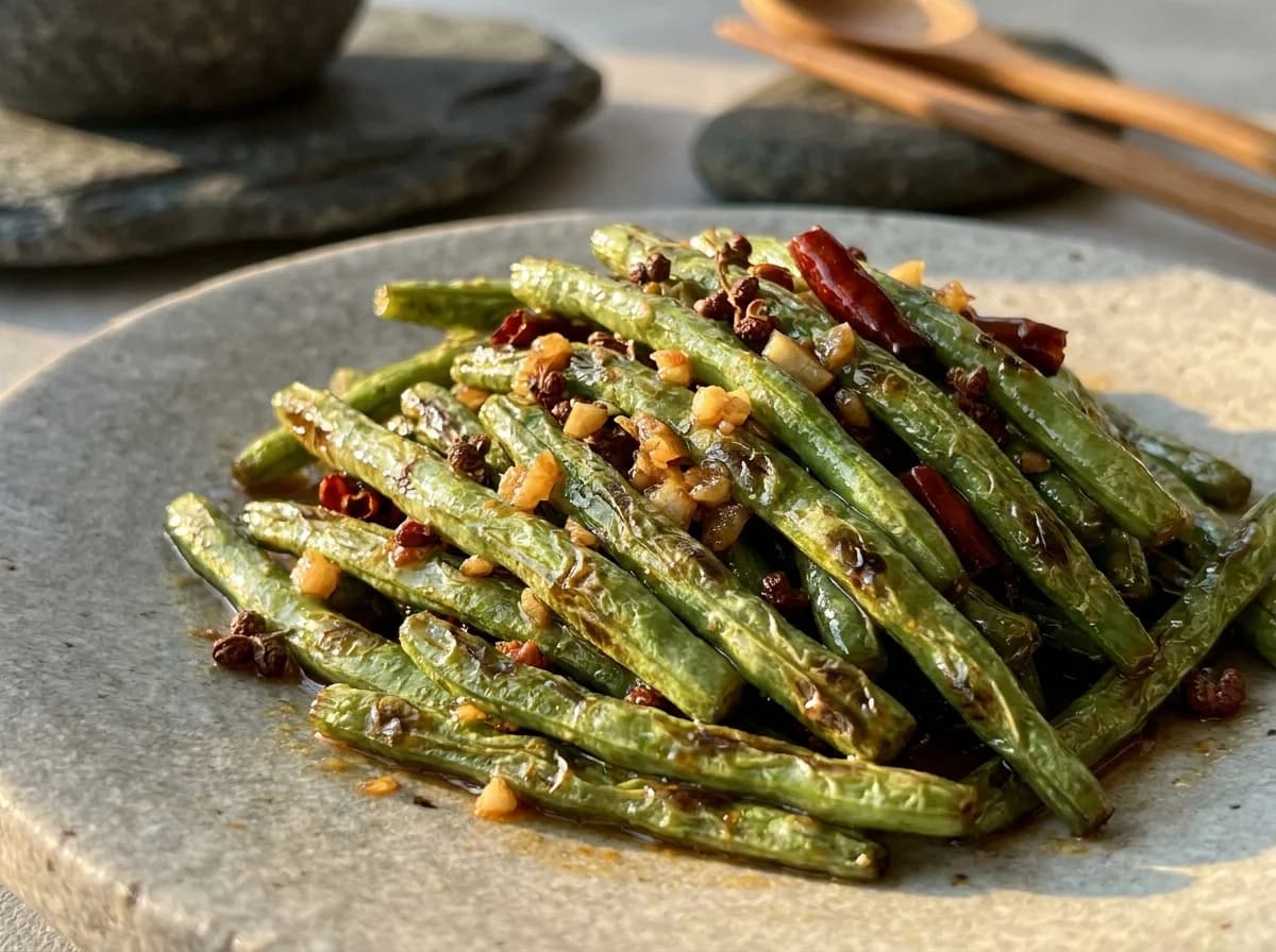 Blistered Sichuan Style Stir-Fried Chinese Long Beans