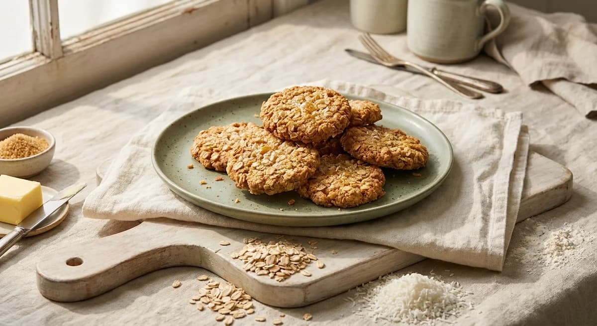Buttery Coconut Anzac Biscuits Recipe