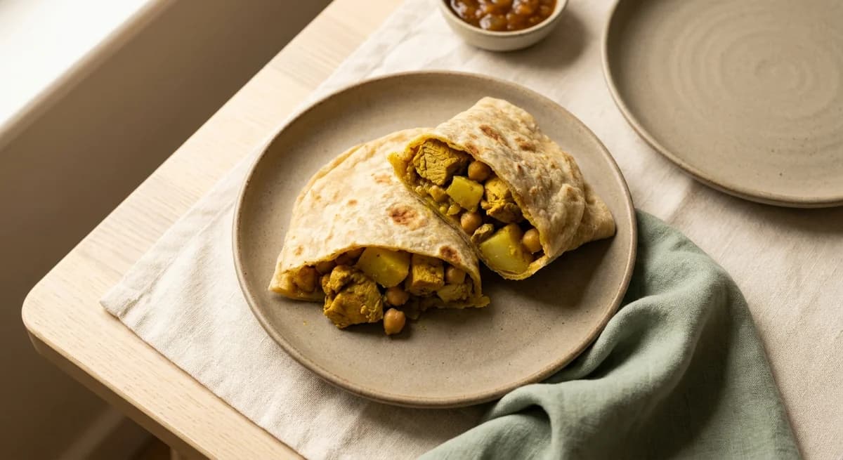 Homestyle Caribbean Chicken and Potato Roti Recipe
