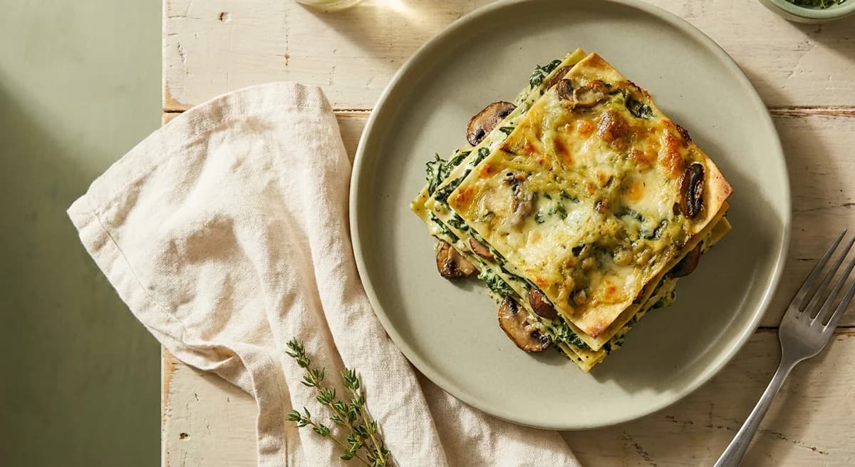 Creamy Spinach and Mushroom Vegan Lasagna Recipe