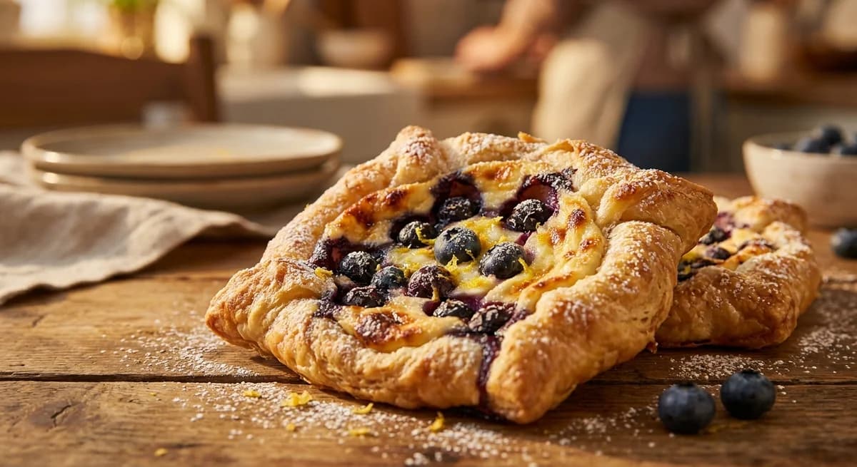 Easy Lemon Blueberry Fruit and Cream Cheese Breakfast Pastries