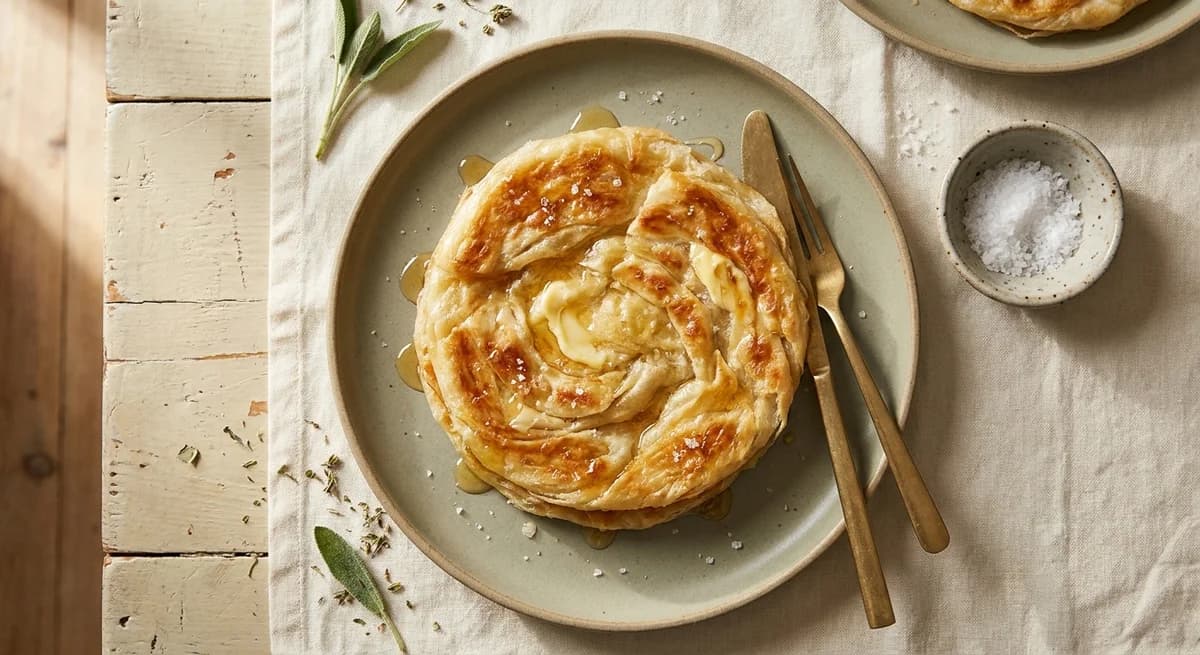 Flaky Honey Butter Feteer Meshaltet Recipe