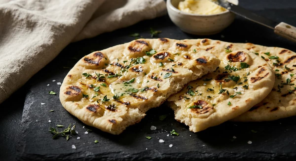 Garlic Herb Butter Griddled Flatbreads Recipe