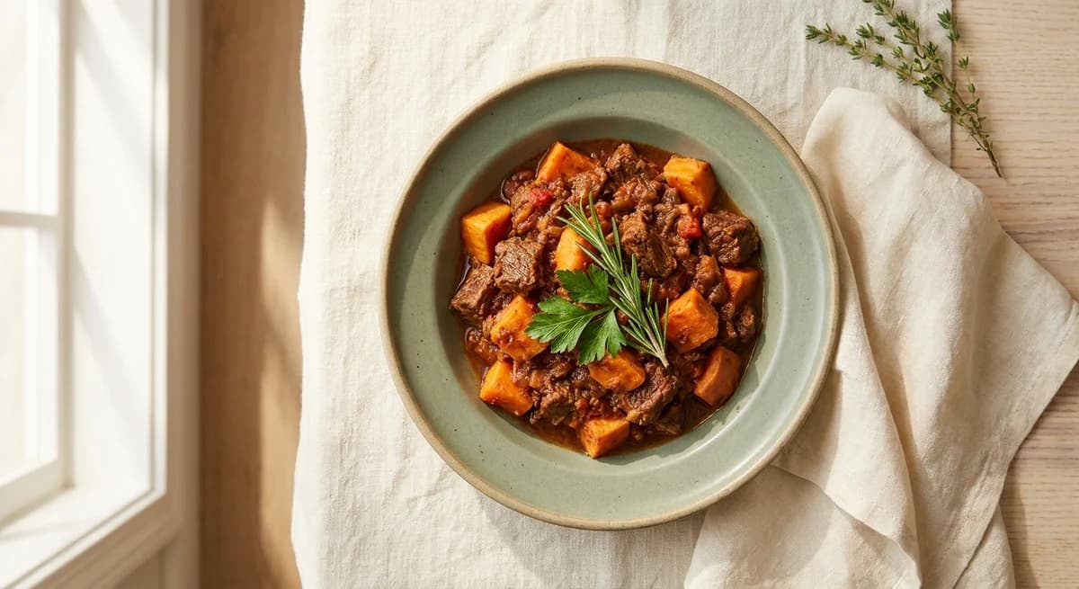 Healthy Braised Beef Chilli with Sweet Potatoes