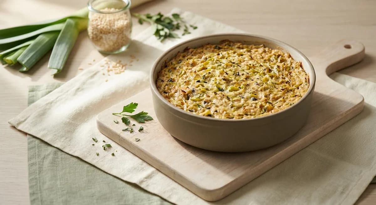 Healthy Brown Rice and Leek Bake Recipe