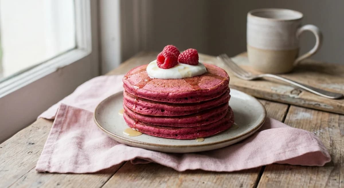Healthy Fluffy Beetroot Pancakes Recipe