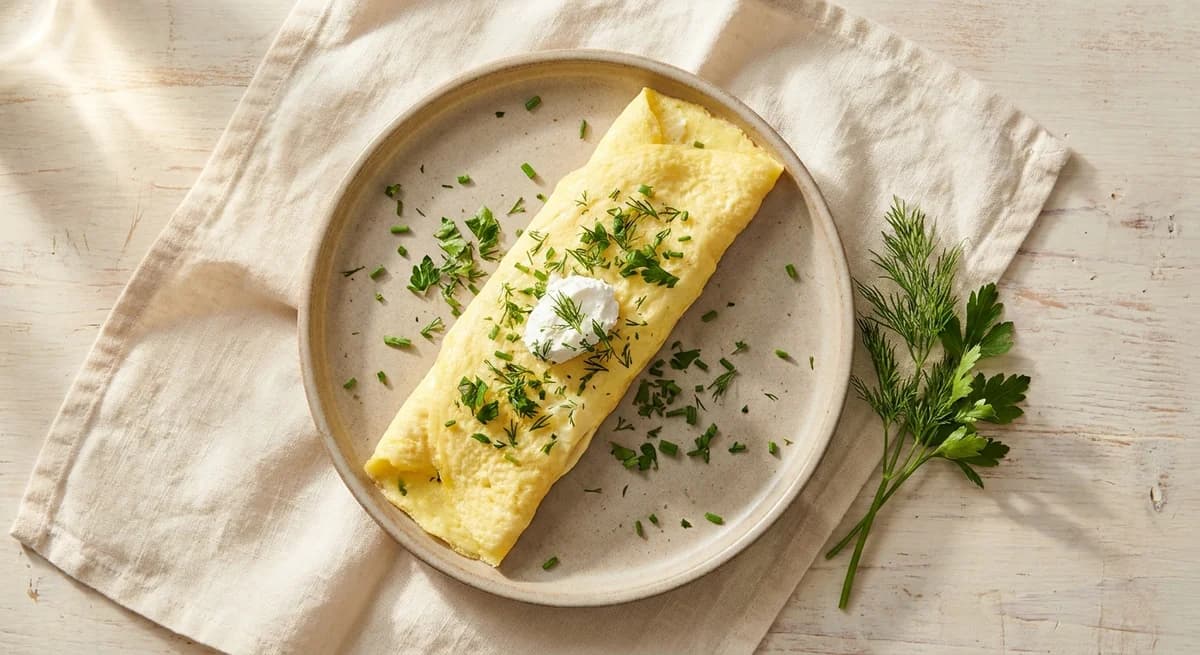 Healthy Herb and Goat Cheese French Omelette Recipe