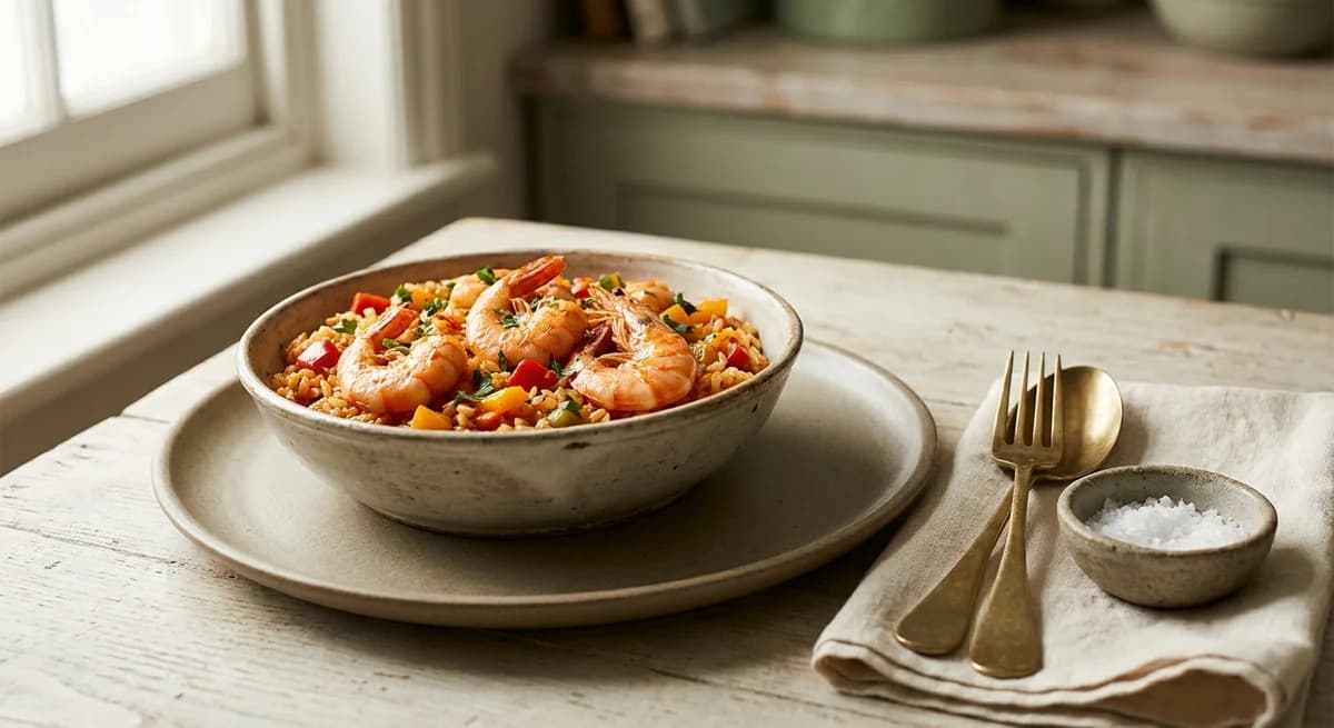 Healthy Spanish Rice and Prawn One-Pot Recipe