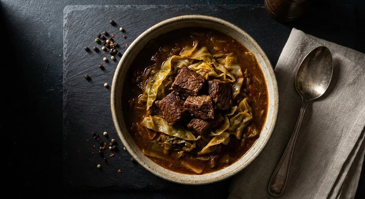 Hearty Lakra me Mish Cabbage and Meat Stew Recipe
