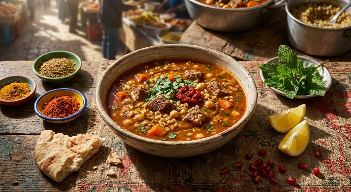 Hearty Tunisian Lamb Soup with Freekeh Recipe