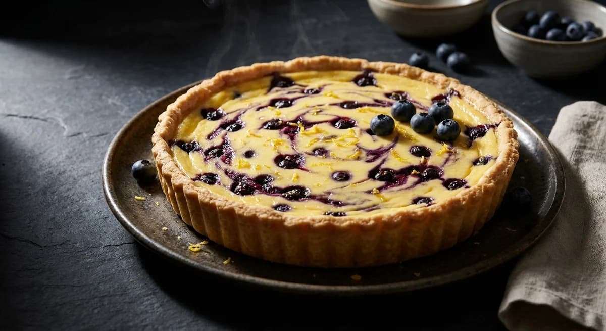 Zesty Lemon Blueberry Cream Cheese Tart Recipe