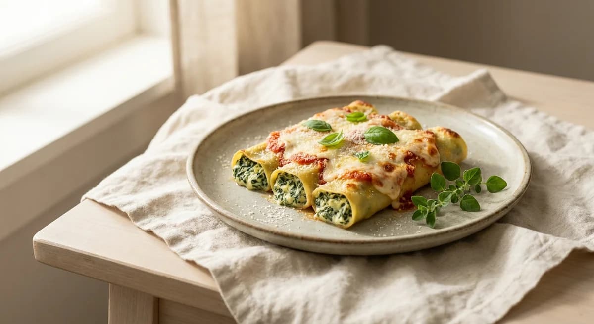Quick 30-Minute Spinach & Ricotta Cannelloni Recipe