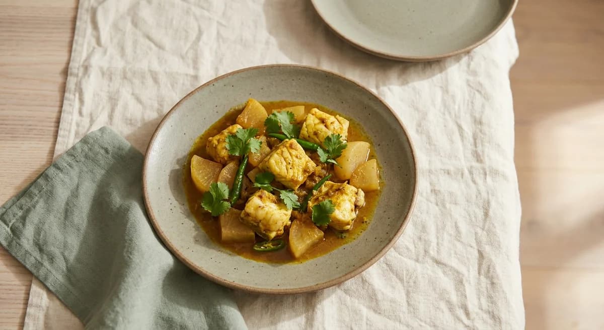 Quick Bangladeshi Fish Curry with Daikon Recipe