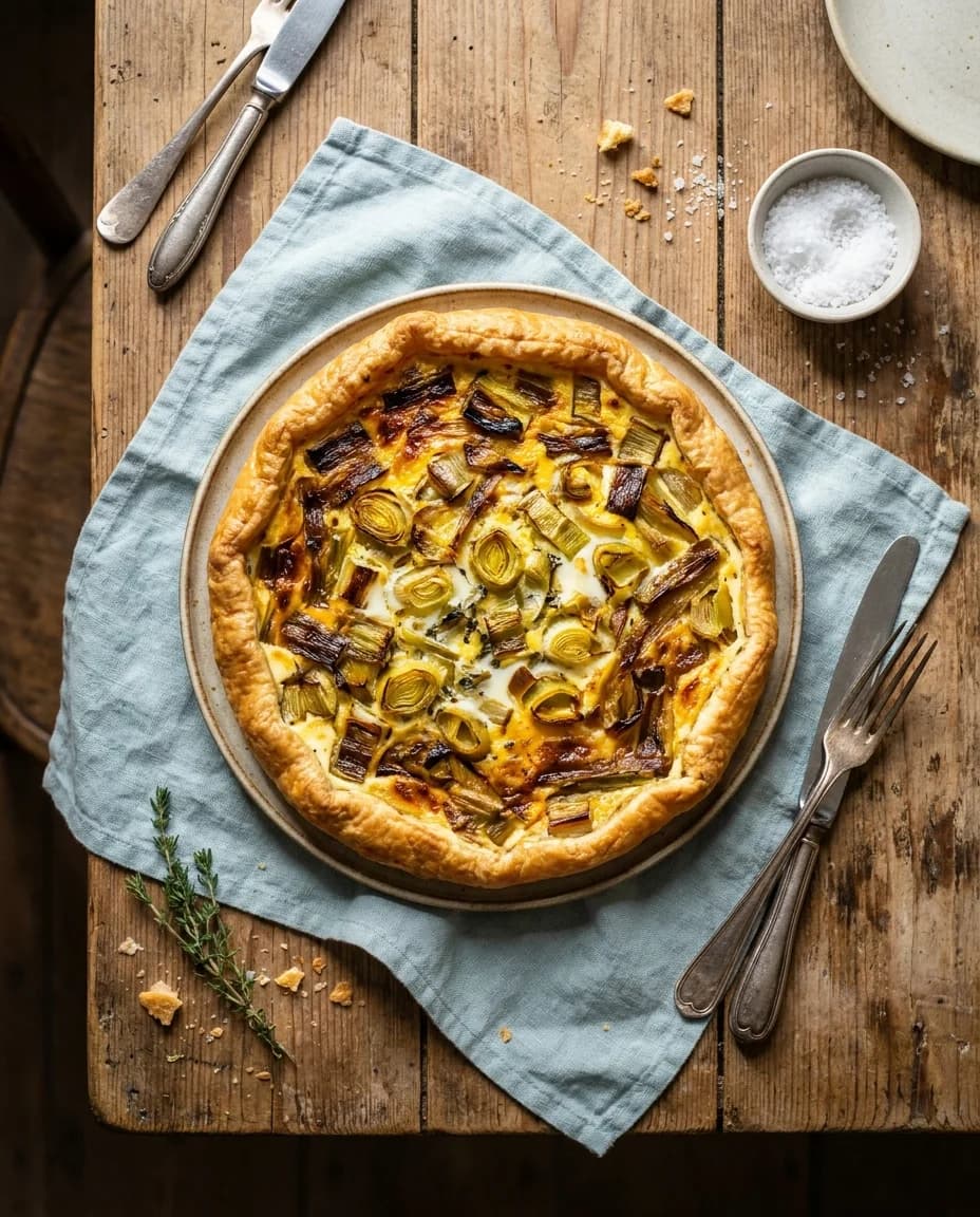 Rustic French Leek Flamiche Recipe