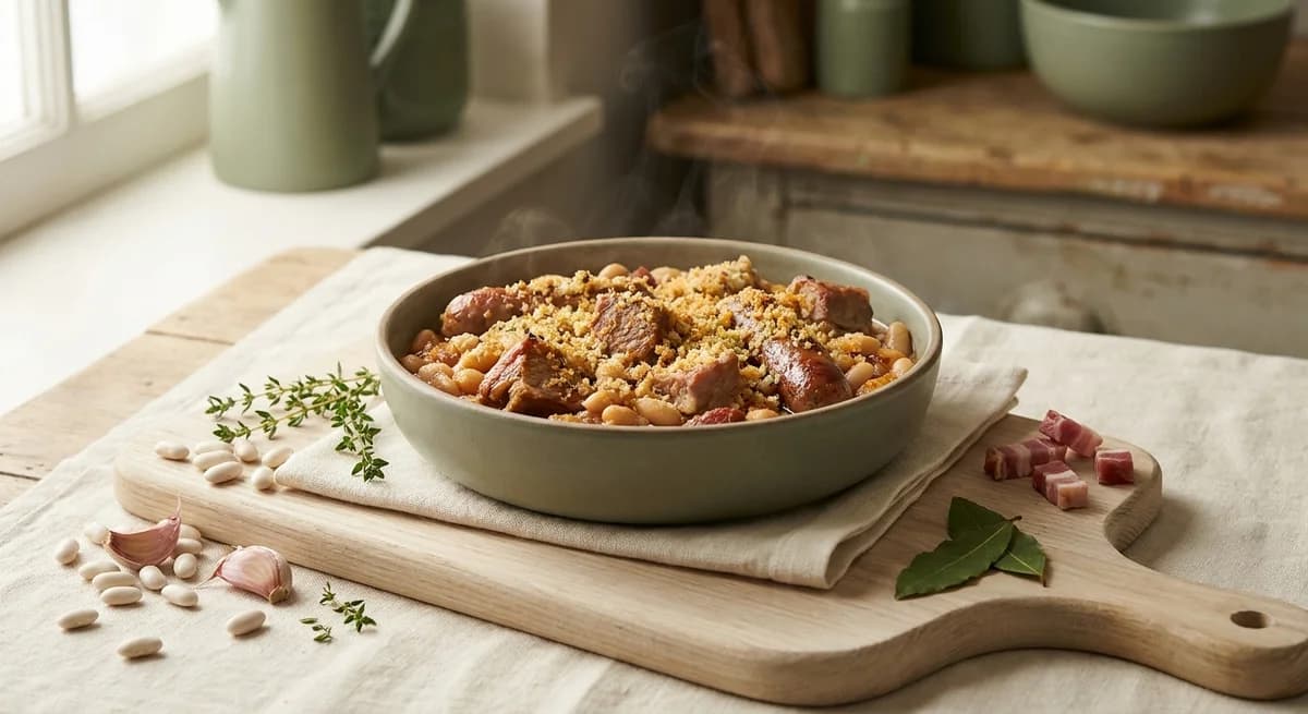 Rustic Pork Cassoulet Recipe with White Beans