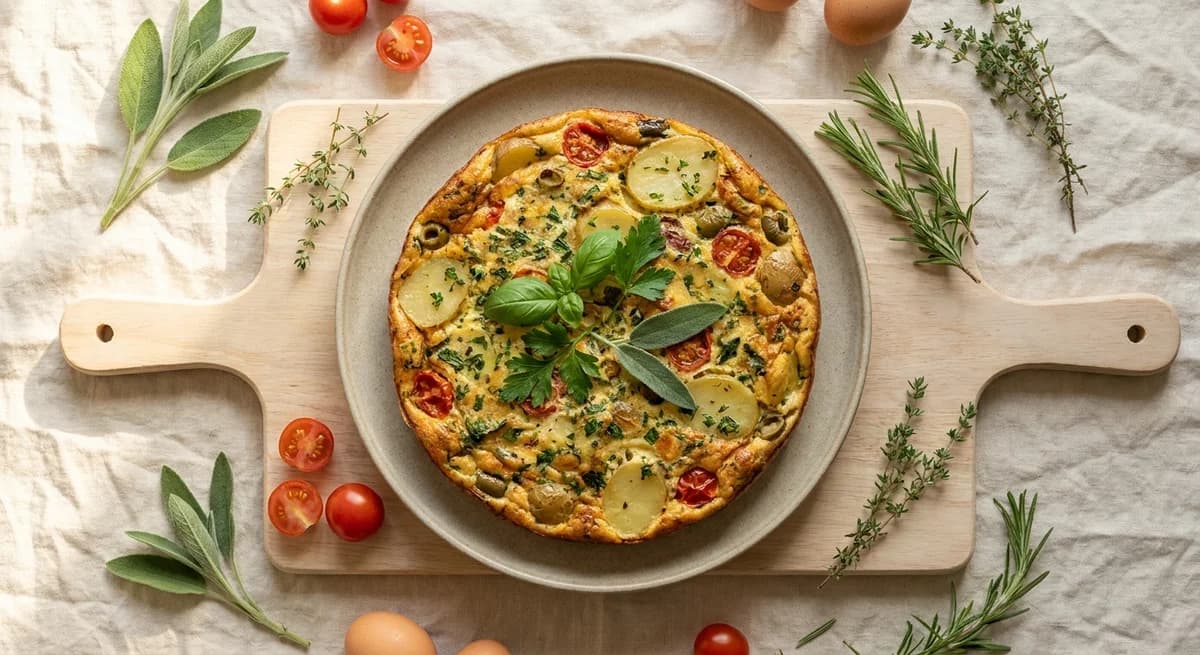 Rustic Provençal Omelette Cake with Herbs