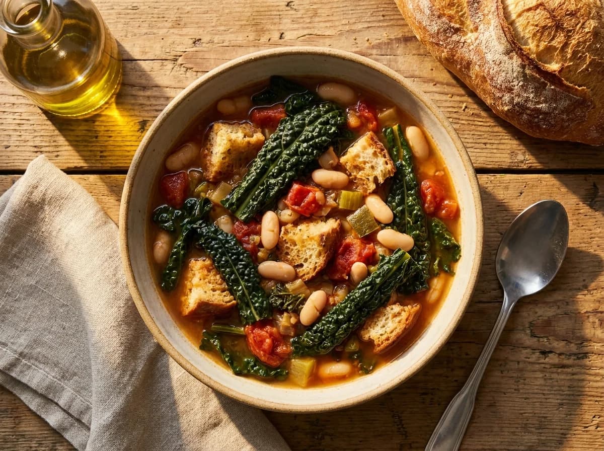 Rustic Tuscan Ribollita Recipe with Lacinato Kale
